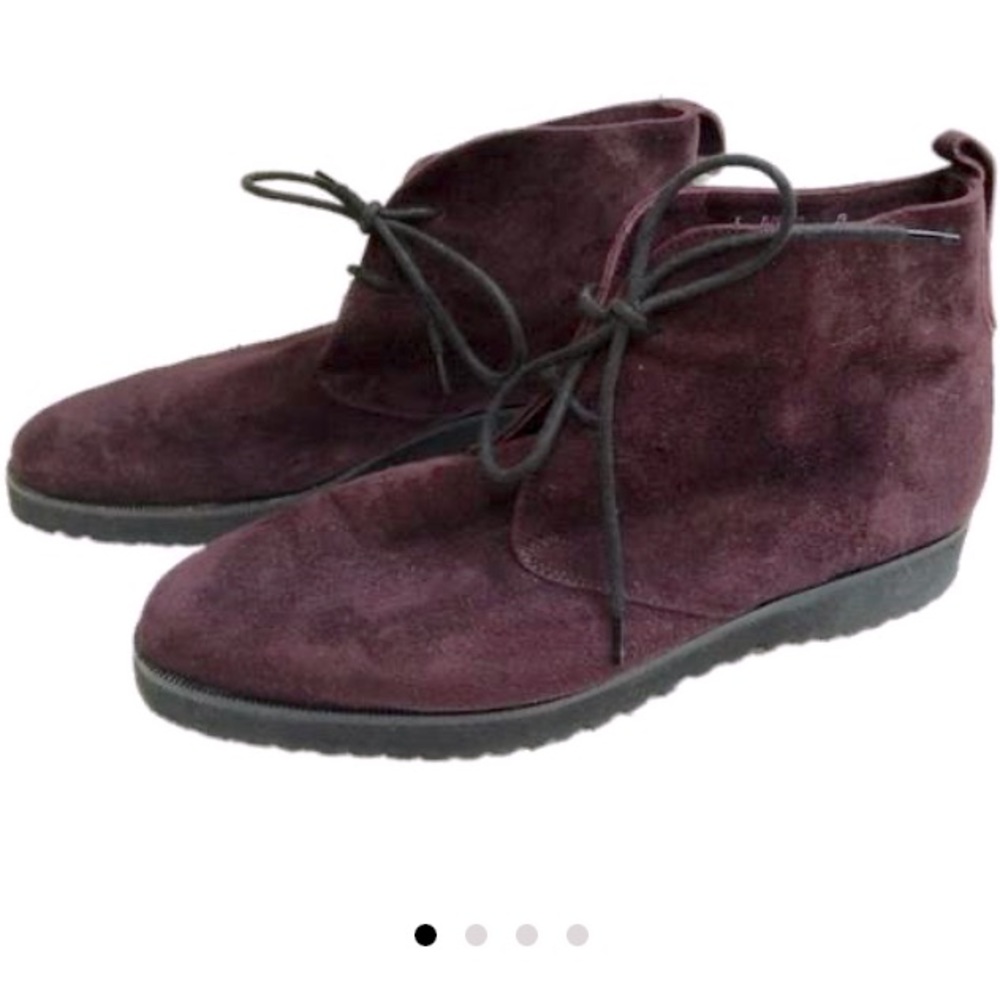Vintage Purple Cole-Haan Lace-Up Suede Booties
